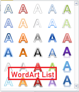 WordArt List